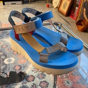 Fly London Yefa 726 Platform Ankle Sandals Size 37